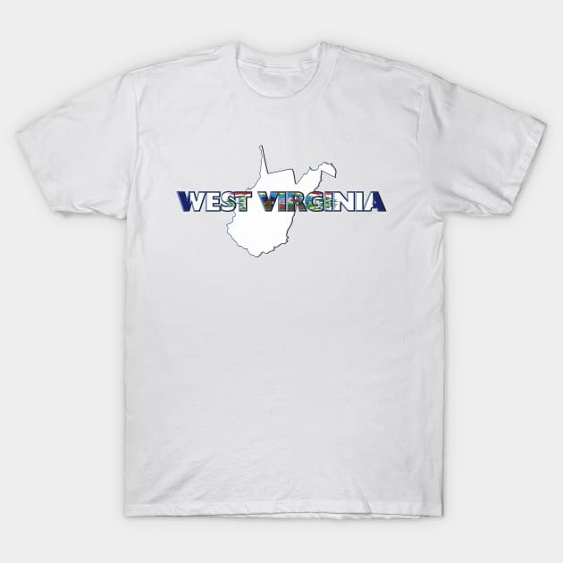 West Virginia Colored State Letters T-Shirt by m2inspiration